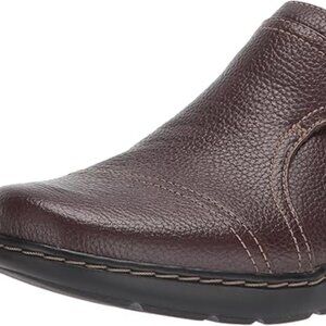 Clarks Women's Cora Poppy Loafer, Dark Brown Tumbled, 8.5